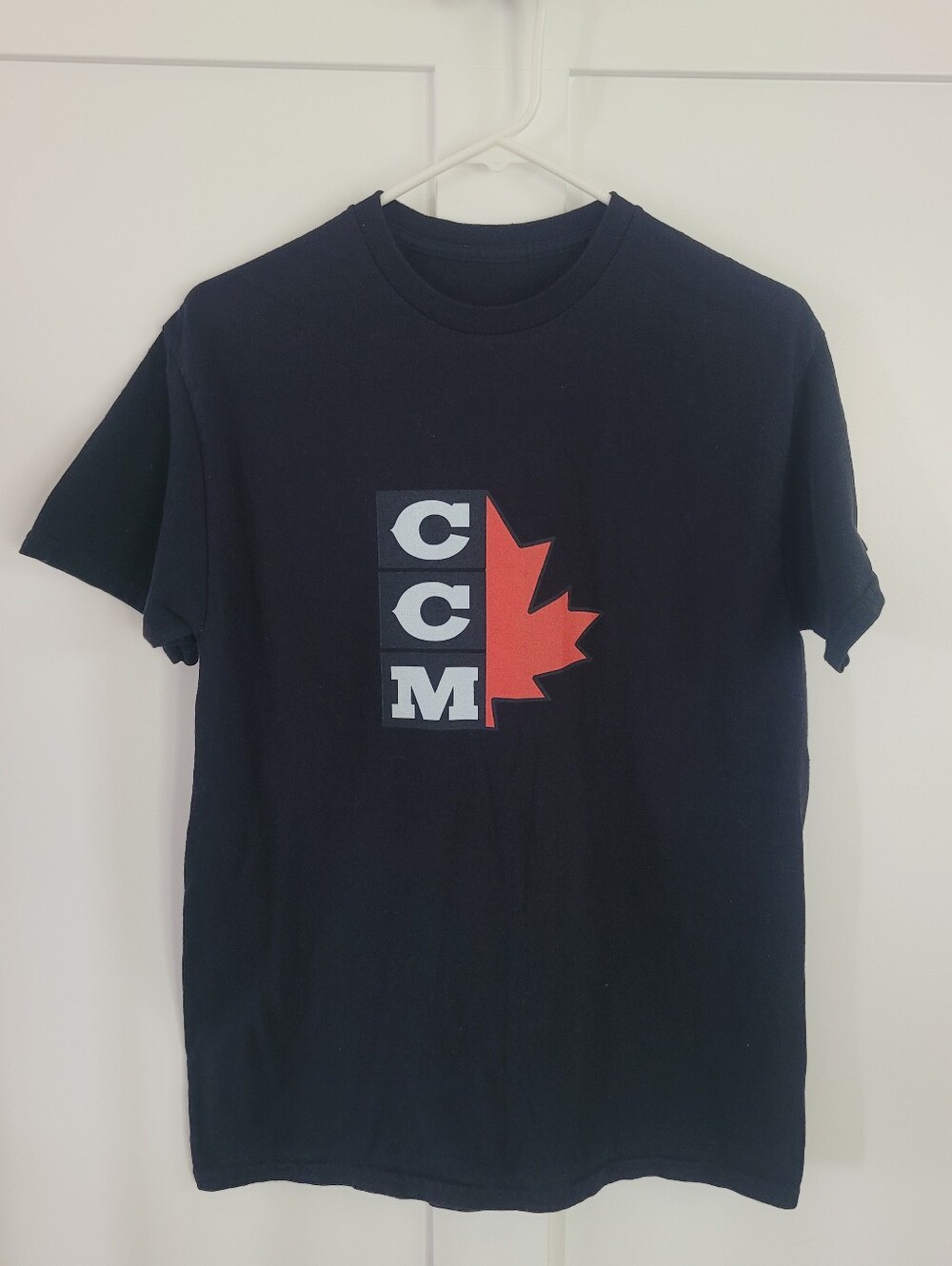 CCM Black T-Shirt with Red Maple Logo